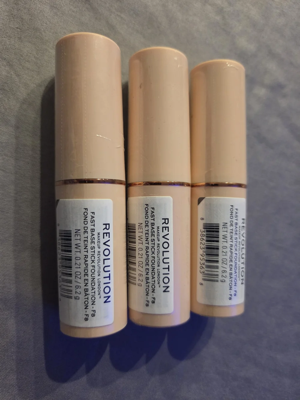 3 pk - F8 - Makeup Revolution Fast Base Stick Foundation